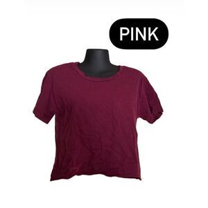 PINK burgundy tee top shirt short sleeve women’s small